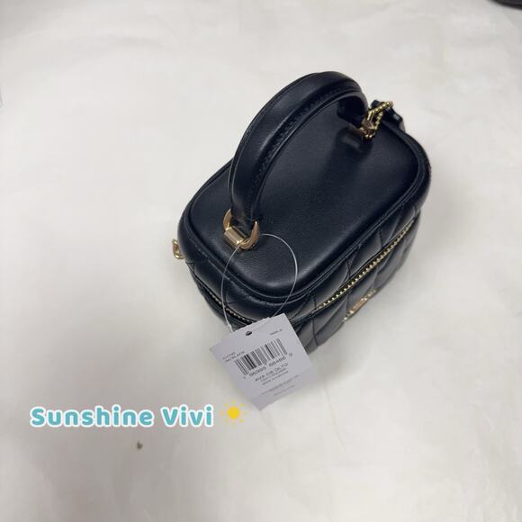 NWT Coach Ava Crossbody Bag With Quilting In Gold/Black Leather CY730 - Picture 4 of 11